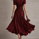 Veloura | Satenska midi haljina s retro elegancijom