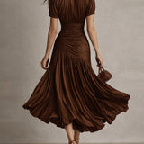 Veloura | Satenska midi haljina s retro elegancijom
