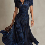 Veloura | Satenska midi haljina s retro elegancijom