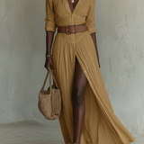 Karla | Maksikleid sa rever kragnom