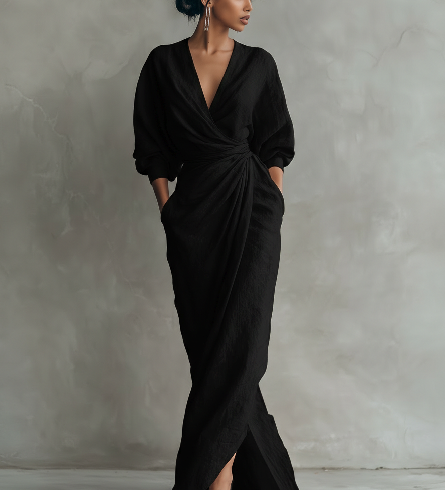 Elora | Lanena maxi haljina prirodne elegancije