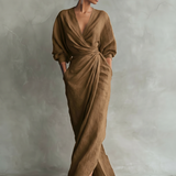 Elora | Lanena maxi haljina prirodne elegancije