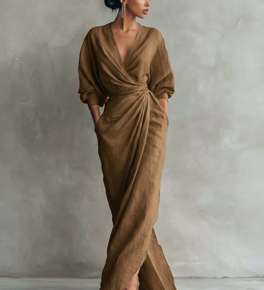 Elora | Lanena maxi haljina prirodne elegancije