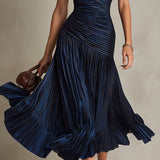 Veloura | Satenska midi haljina s retro elegancijom
